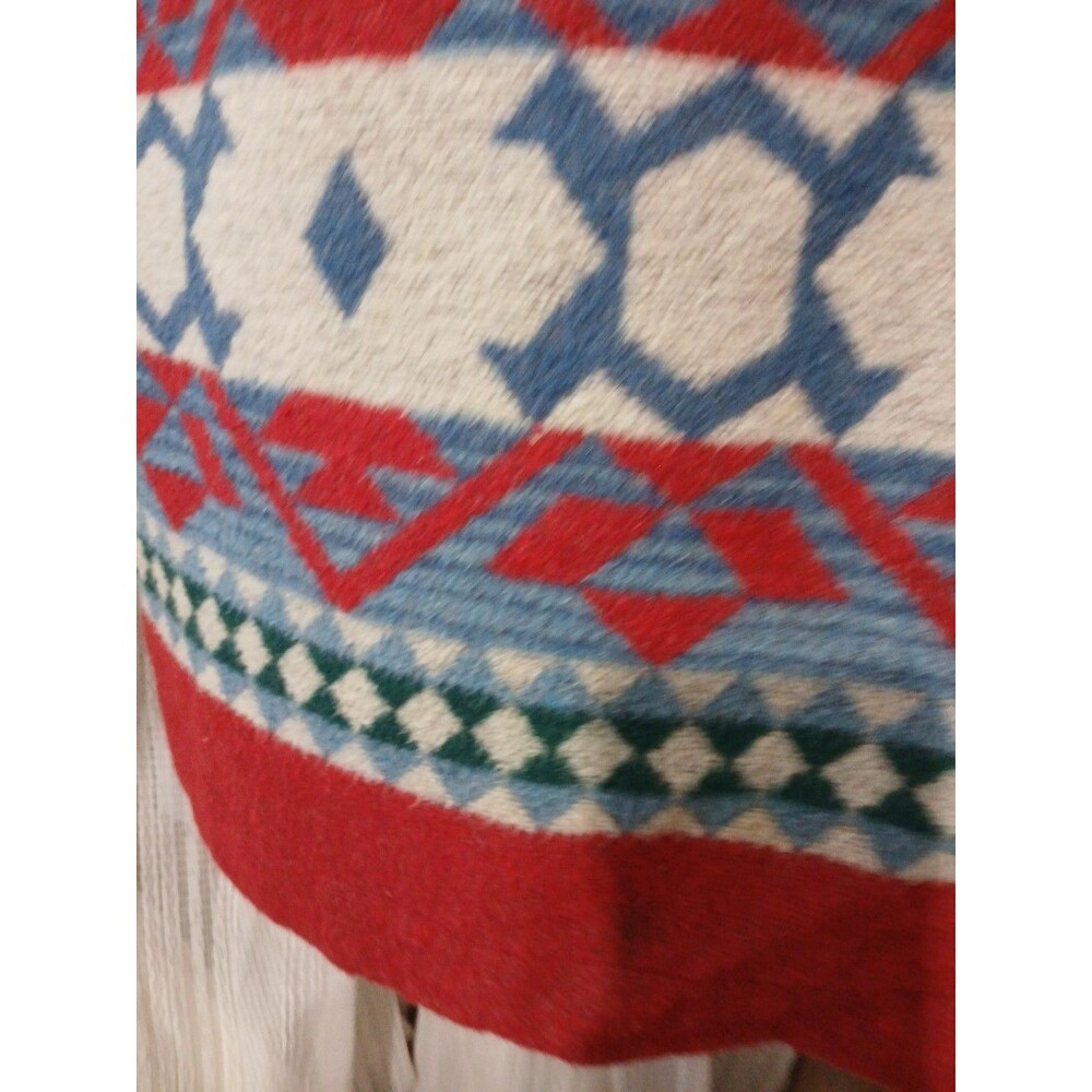 Vintage Circle T Blanket Coat Wool Blend Multi Southwestern Aztec Women Small - Picture 11 of 12